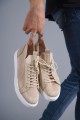 KB112 Erkek Günlük Bağcıklı Triko Spor Sneaker Ayakkabı TBT - Bej – Kuback Erkek Ayakkabı