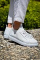 KB112 Erkek Günlük Bağcıklı Triko Spor Sneaker Ayakkabı TBT - Beyaz – Kuback Erkek Ayakkabı