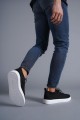 KB112 Erkek Günlük Bağcıklı Triko Spor Sneaker Ayakkabı TBT - Siyah – Kuback Erkek Ayakkabı