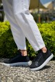 KB112 Erkek Günlük Bağcıklı Triko Spor Sneaker Ayakkabı TBT - Siyah – Kuback Erkek Ayakkabı