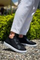 KB112 Erkek Günlük Bağcıklı Triko Spor Sneaker Ayakkabı TBT - Siyah – Kuback Erkek Ayakkabı