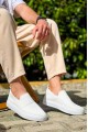 KB114 Erkek Günlük Bağcıksız Triko Spor Sneaker Ayakkabı TBT - Beyaz