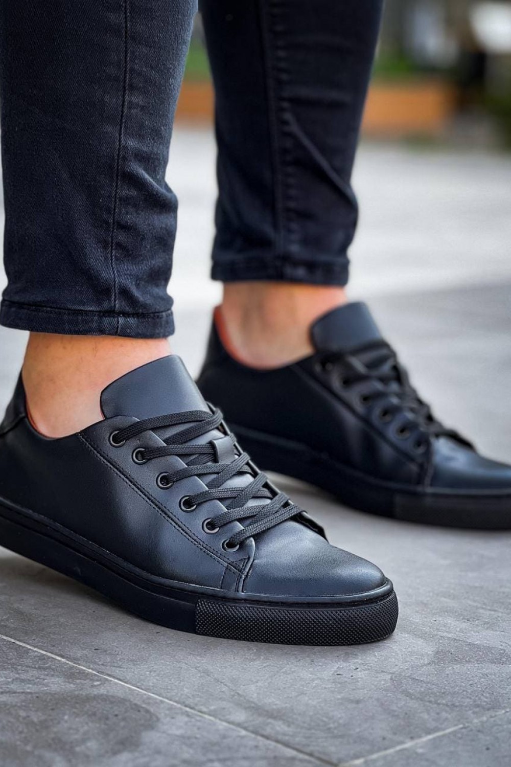 KB122 Erkek Günlük Bağcıklı Cilt Spor Sneaker Ayakkabı CST - Siyah Erkek Ayakkabı KB122 Erkek Günlük Bağcıklı Cilt Spor Sneaker Ayakkabı CST - Siyah – Kuback Erkek Ayakkabı
