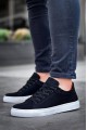 KB122 Erkek Günlük Bağcıklı Süet Spor Sneaker Ayakkabı SBT - Siyah