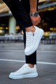 KB309 Erkek Günlük Bağcıklı Fermuarlı Croco Desenli Cilt Spor Sneaker Ayakkabı CBT - Beyaz – Kuback Erkek Ayakkabı