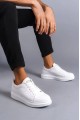 SLW151 Boost Erkek Günlük Bağcıklı Cilt Spor Sneaker Ayakkabı CBT - Beyaz