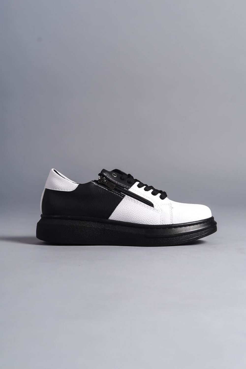 SLW155 Warrior Erkek Günlük Bağcıklı Fermuarlı Cilt Spor Sneaker Ayakkabı CST - Siyah/Beyaz Erkek Ayakkabı SLW155 Warrior Erkek Günlük Bağcıklı Fermuarlı Cilt Spor Sneaker Ayakkabı CST - Siyah/Beyaz – Salwo Erkek Ayakkabı