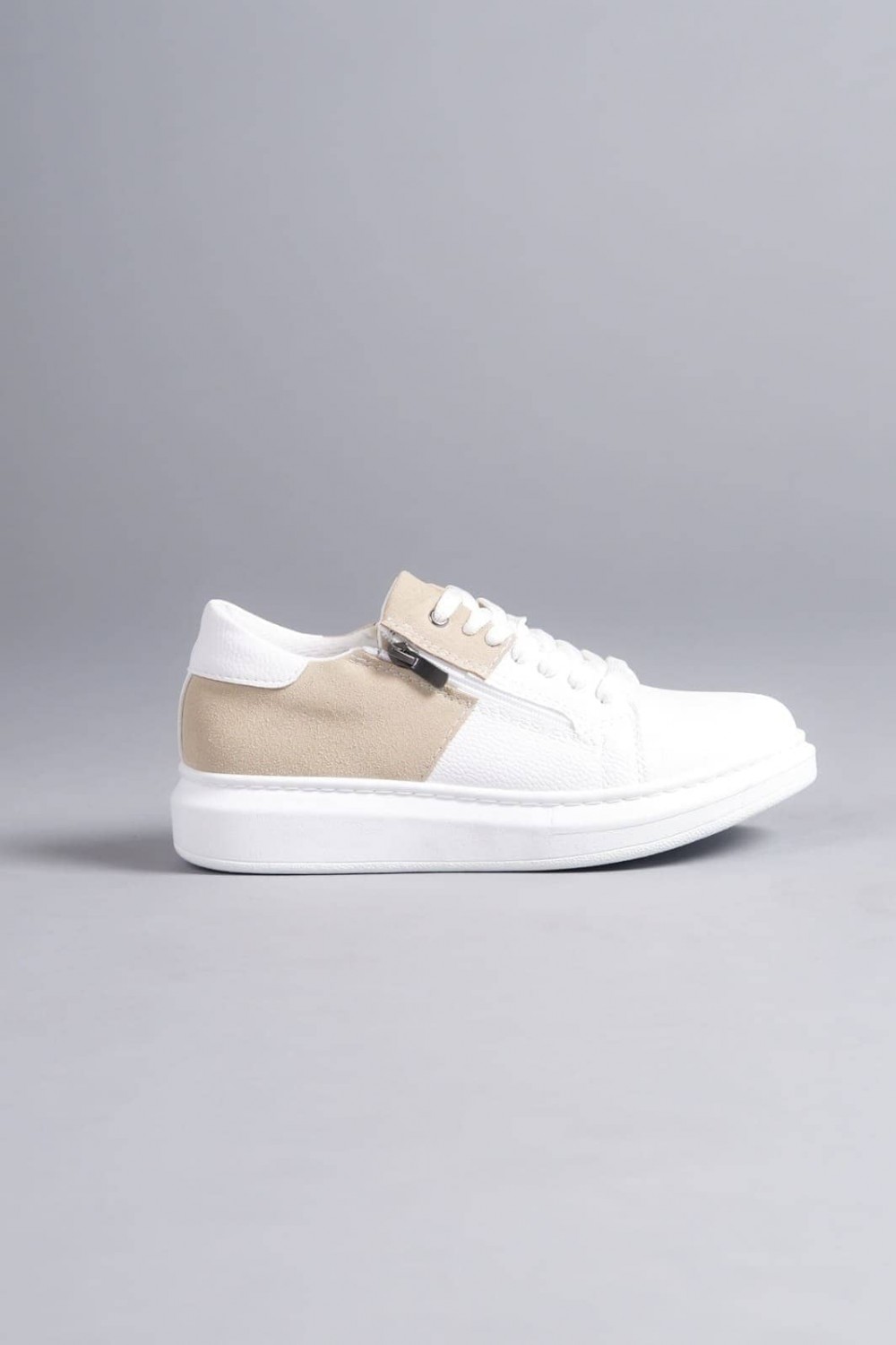 SLW155 Warrior Erkek Günlük Bağcıklı Fermuarlı Cilt Süet Spor Sneaker Ayakkabı CSBT - Beyaz/Krem Erkek Ayakkabı SLW155 Warrior Erkek Günlük Bağcıklı Fermuarlı Cilt Süet Spor Sneaker Ayakkabı CSBT - Beyaz/Krem – Salwo Erkek Ayakkabı