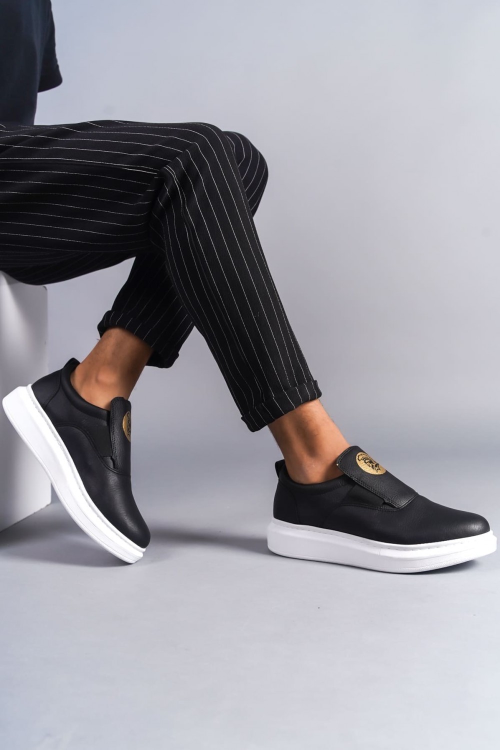 SLW161 Hippo Erkek Günlük Bağcıksız Cilt Spor Sneaker Ayakkabı CBT - Siyah Erkek Ayakkabı SLW161 Hippo Erkek Günlük Bağcıksız Cilt Spor Sneaker Ayakkabı CBT - Siyah – Salwo Erkek Ayakkabı