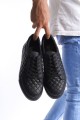 SLW166 Prestige Erkek Günlük Bağcıklı Kapitone Desenli Cilt Spor Sneaker Ayakkabı CST - Siyah – Salwo Erkek Ayakkabı