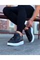 WG01 Erkek Günlük Bağcıklı Delikli Desen Cilt Spor Sneaker Ayakkabı CBT - Siyah Erkek Ayakkabı WG01 Erkek Günlük Bağcıklı Delikli Desen Cilt Spor Sneaker Ayakkabı CBT - Siyah – Wagoon Erkek Ayakkabı