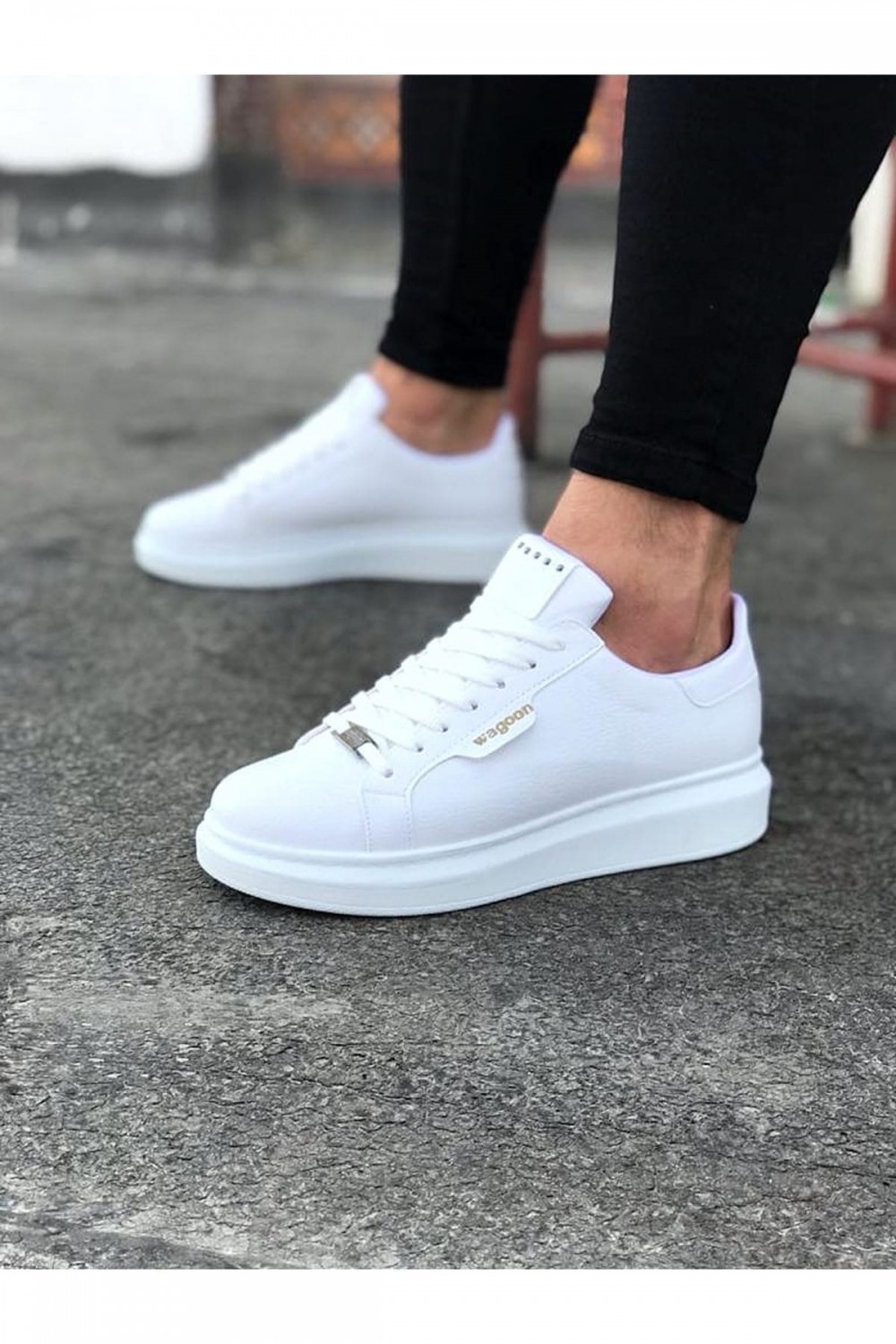 WG01 Erkek Günlük Bağcıklı Düz Desen Cilt Spor Sneaker Ayakkabı CBT - Beyaz Erkek Ayakkabı WG01 Erkek Günlük Bağcıklı Düz Desen Cilt Spor Sneaker Ayakkabı CBT - Beyaz – Wagoon Erkek Ayakkabı