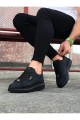 WG01 Erkek Günlük Bağcıklı Düz Desen Cilt Spor Sneaker Ayakkabı CST - Siyah Erkek Ayakkabı WG01 Erkek Günlük Bağcıklı Düz Desen Cilt Spor Sneaker Ayakkabı CST - Siyah – Wagoon Erkek Ayakkabı
