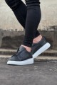 WG010 Erkek Günlük Fermuarlı Cilt Spor Sneaker Ayakkabı CBT - Gri – Wagoon Erkek Ayakkabı