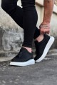 WG010 Erkek Günlük Fermuarlı Cilt Spor Sneaker Ayakkabı CBT - Siyah – Wagoon Erkek Ayakkabı