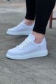 WG018 Erkek Günlük Bağcıklı Kot Kumaş Spor Sneaker Ayakkabı TBT - Beyaz – Wagoon Erkek Ayakkabı