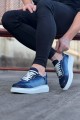 WG018 Erkek Günlük Bağcıklı Kot Kumaş Spor Sneaker Ayakkabı TBT - Koyu Mavi – Wagoon Erkek Ayakkabı