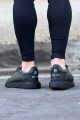 WG019 Erkek Günlük Bağcıklı Triko Cilt Spor Sneaker Ayakkabı TCST - Haki – Wagoon Erkek Ayakkabı