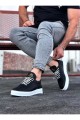WG022 Erkek Günlük Bağcıklı Delikli Desen Cilt Spor Sneaker Ayakkabı CBT - Siyah Erkek Ayakkabı WG022 Erkek Günlük Bağcıklı Delikli Desen Cilt Spor Sneaker Ayakkabı CBT - Siyah – Wagoon Erkek Ayakkabı