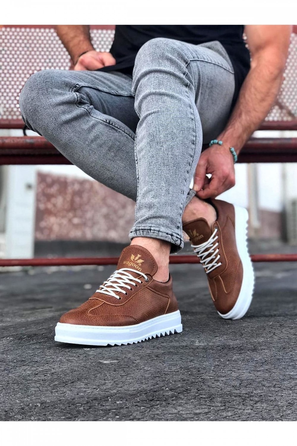 WG022 Erkek Günlük Bağcıklı Delikli Desen Cilt Spor Sneaker Ayakkabı CBT - Taba Erkek Ayakkabı WG022 Erkek Günlük Bağcıklı Delikli Desen Cilt Spor Sneaker Ayakkabı CBT - Taba – Wagoon Erkek Ayakkabı