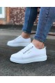 WG026 Erkek Günlük Lastikli Cilt Spor Sneaker Ayakkabı CBT - Beyaz