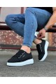 WG026 Erkek Günlük Lastikli Cilt Spor Sneaker Ayakkabı CBT - Siyah Erkek Ayakkabı WG026 Erkek Günlük Lastikli Cilt Spor Sneaker Ayakkabı CBT - Siyah – Wagoon Erkek Ayakkabı