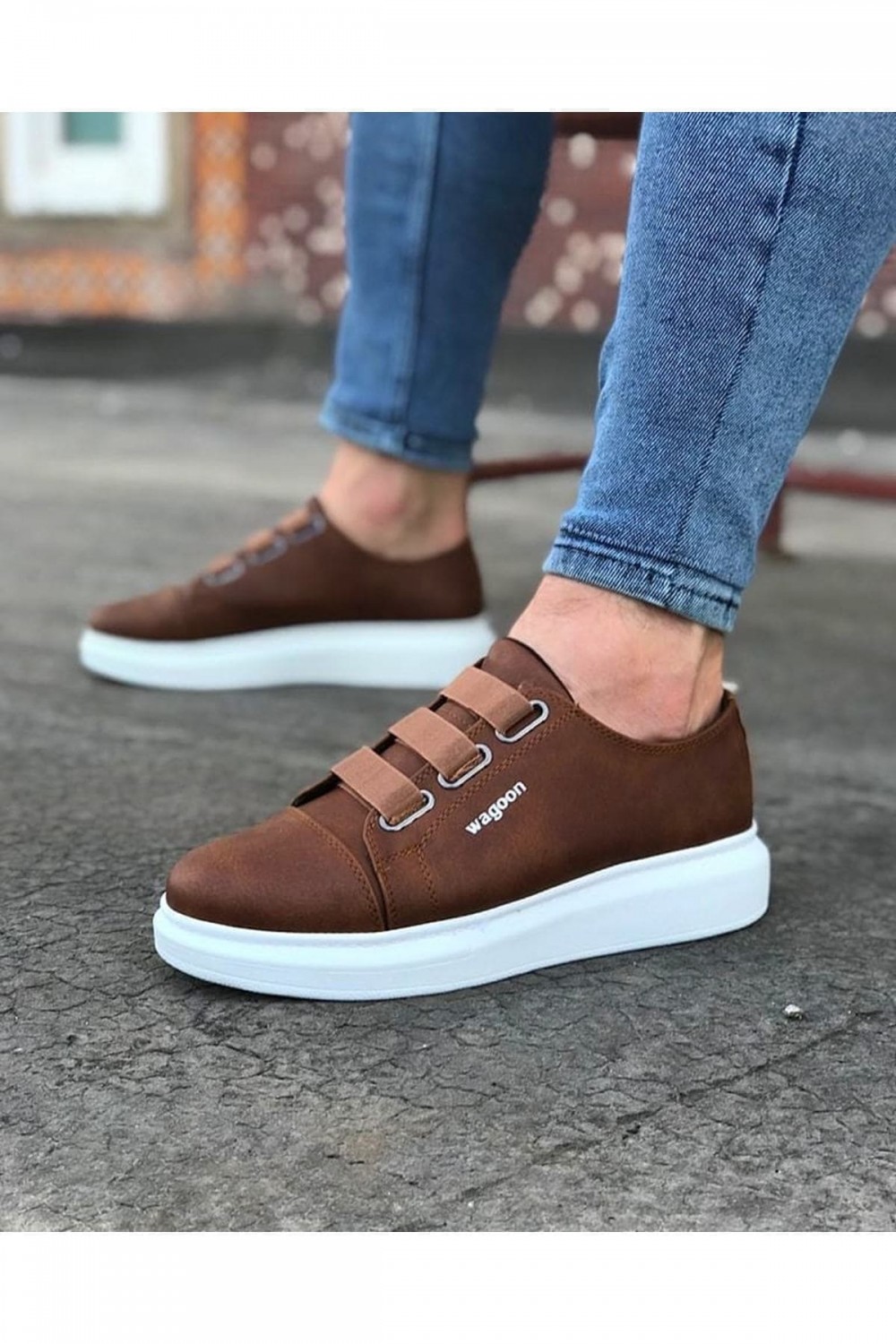 WG026 Erkek Günlük Lastikli Cilt Spor Sneaker Ayakkabı CBT - Taba Erkek Ayakkabı WG026 Erkek Günlük Lastikli Cilt Spor Sneaker Ayakkabı CBT - Taba – Wagoon Erkek Ayakkabı
