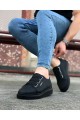 WG026 Erkek Günlük Lastikli Cilt Spor Sneaker Ayakkabı CST - Siyah Erkek Ayakkabı WG026 Erkek Günlük Lastikli Cilt Spor Sneaker Ayakkabı CST - Siyah – Wagoon Erkek Ayakkabı