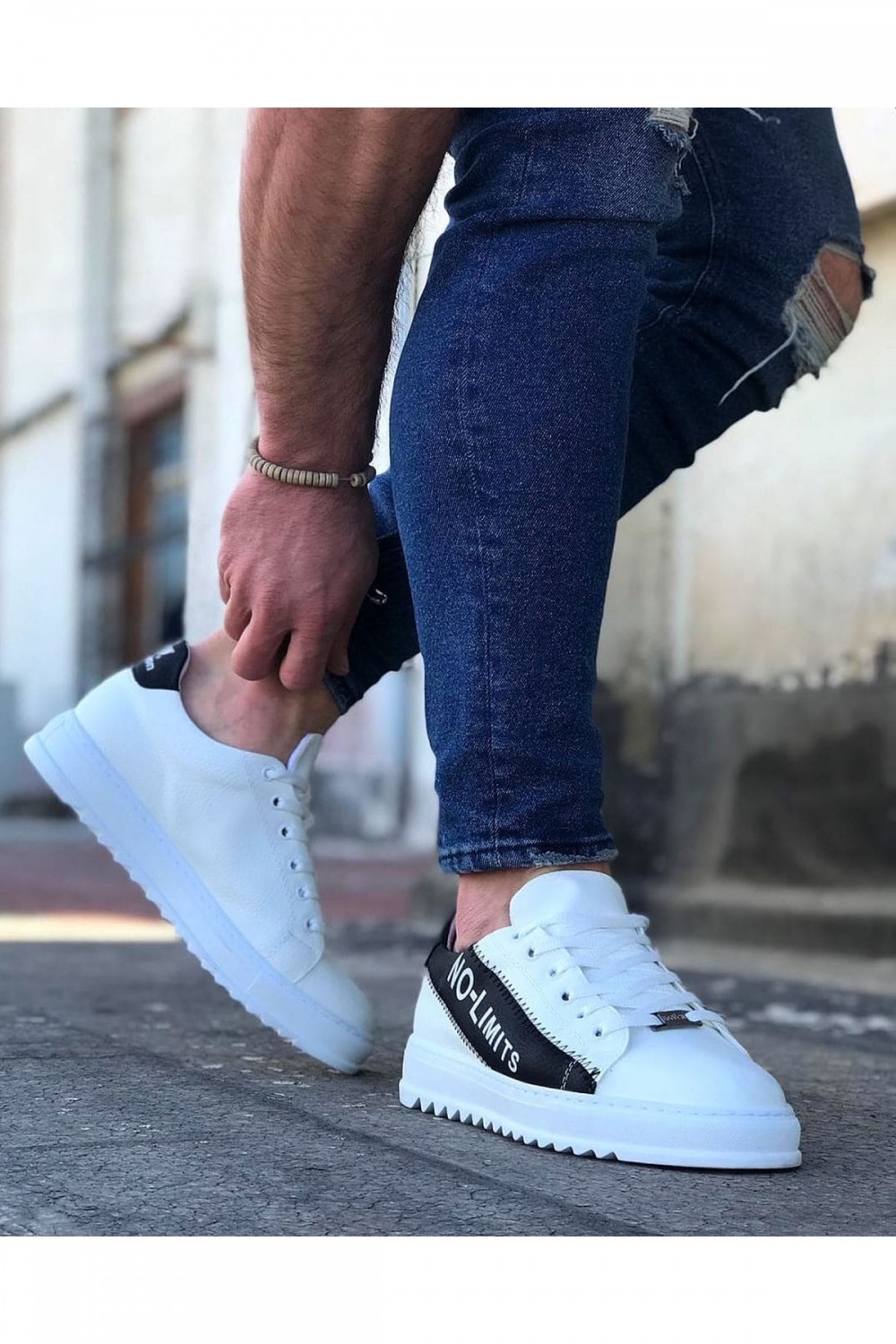 WG027 Erkek Günlük Bağcıklı No - Limits Cilt Spor Sneaker Ayakkabı CBT - Beyaz/Siyah Erkek Ayakkabı WG027 Erkek Günlük Bağcıklı No - Limits Cilt Spor Sneaker Ayakkabı CBT - Beyaz/Siyah – Wagoon Erkek Ayakkabı