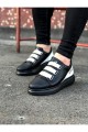 WG029 Erkek Günlük Lastikli Legend Cilt Spor Sneaker Ayakkabı CST - Siyah/Beyaz Erkek Ayakkabı WG029 Erkek Günlük Lastikli Legend Cilt Spor Sneaker Ayakkabı CST - Siyah/Beyaz – Wagoon Erkek Ayakkabı