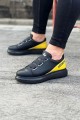 WG029 Erkek Günlük Lastikli Legend Cilt Spor Sneaker Ayakkabı CST - Siyah/Sarı Erkek Ayakkabı WG029 Erkek Günlük Lastikli Legend Cilt Spor Sneaker Ayakkabı CST - Siyah/Sarı – Wagoon Erkek Ayakkabı