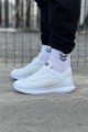 WG062 Erkek Günlük Bağcıklı Cilt Triko Spor Sneaker Ayakkabı CTBT - Beyaz – Wagoon Erkek Ayakkabı