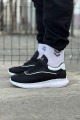 WG062 Erkek Günlük Bağcıklı Cilt Triko Spor Sneaker Ayakkabı CTBT - Siyah/Beyaz – Wagoon Erkek Ayakkabı