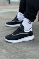 WG062 Erkek Günlük Bağcıklı Cilt Triko Spor Sneaker Ayakkabı CTBT - Siyah/Beyaz – Wagoon Erkek Ayakkabı