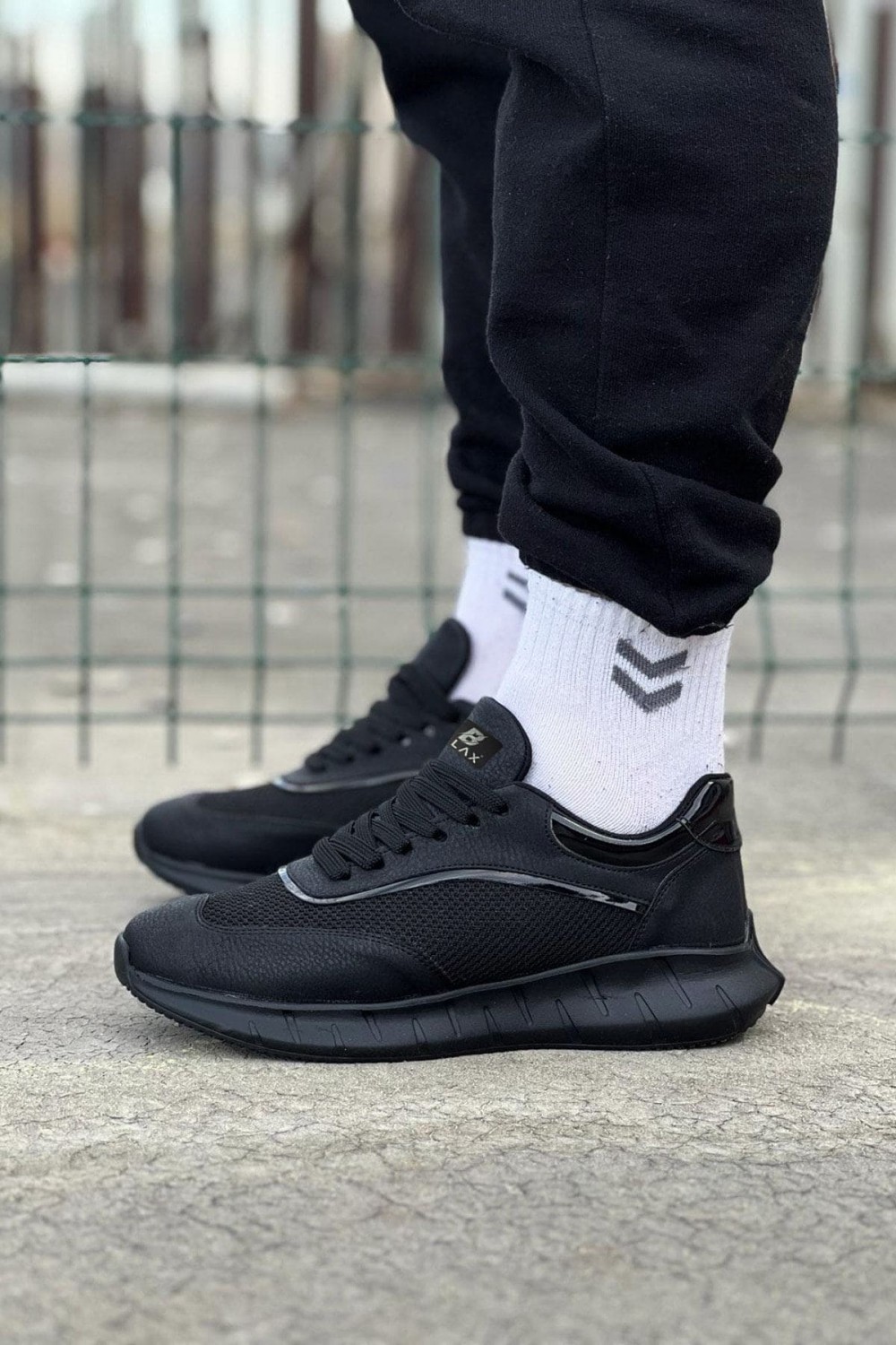 WG062 Erkek Günlük Bağcıklı Cilt Triko Spor Sneaker Ayakkabı CTST - Siyah Erkek Ayakkabı WG062 Erkek Günlük Bağcıklı Cilt Triko Spor Sneaker Ayakkabı CTST - Siyah – Wagoon Erkek Ayakkabı