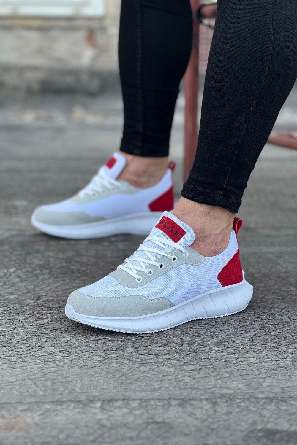 WG063 Erkek Günlük Bağcıklı Triko Süet Spor Sneaker Ayakkabı TSBT - Beyaz/Kırmızı Erkek Ayakkabı WG063 Erkek Günlük Bağcıklı Triko Süet Spor Sneaker Ayakkabı TSBT - Beyaz/Kırmızı – Wagoon Erkek Ayakkabı