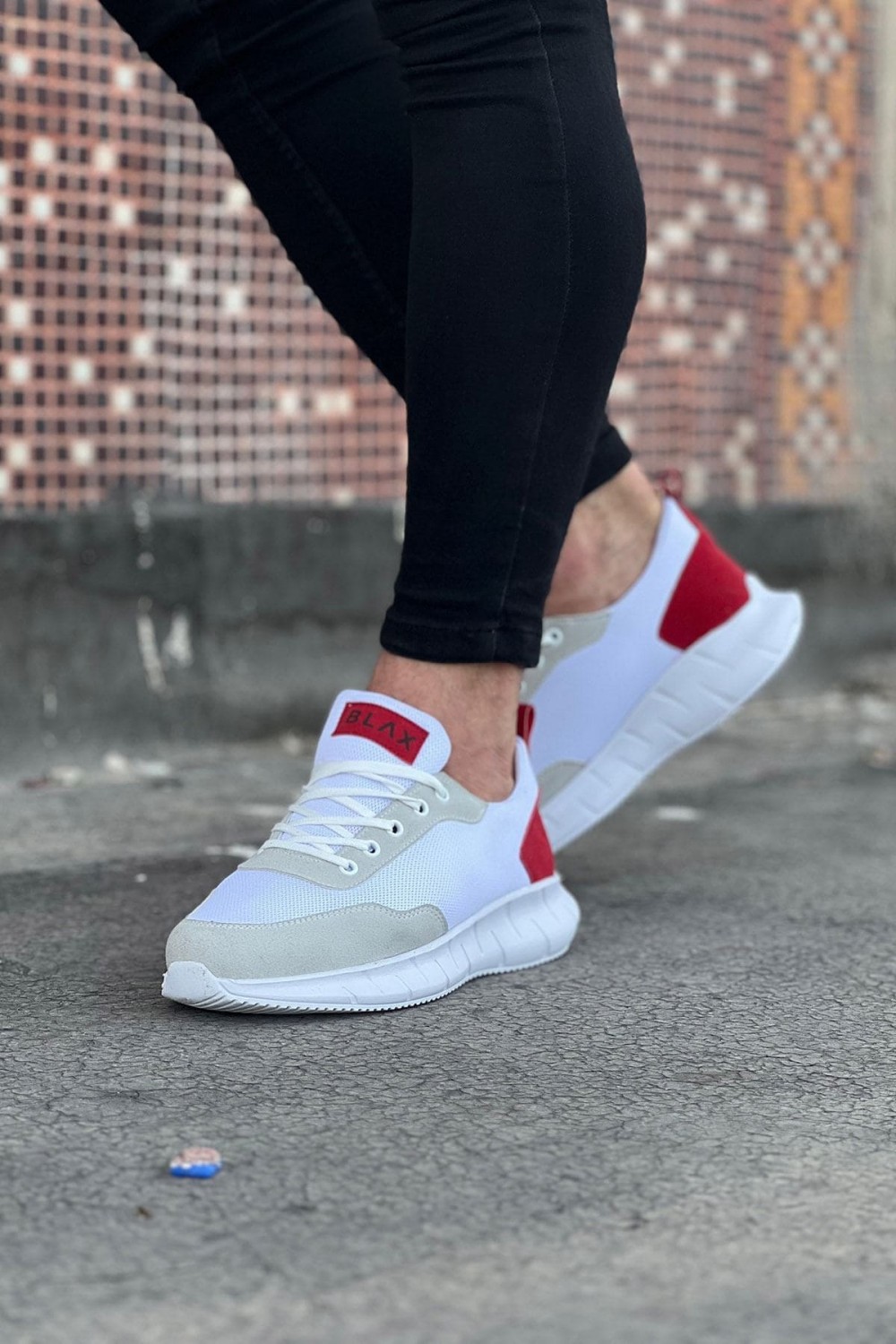WG063 Erkek Günlük Bağcıklı Triko Süet Spor Sneaker Ayakkabı TSBT - Beyaz/Kırmızı Erkek Ayakkabı WG063 Erkek Günlük Bağcıklı Triko Süet Spor Sneaker Ayakkabı TSBT - Beyaz/Kırmızı – Wagoon Erkek Ayakkabı