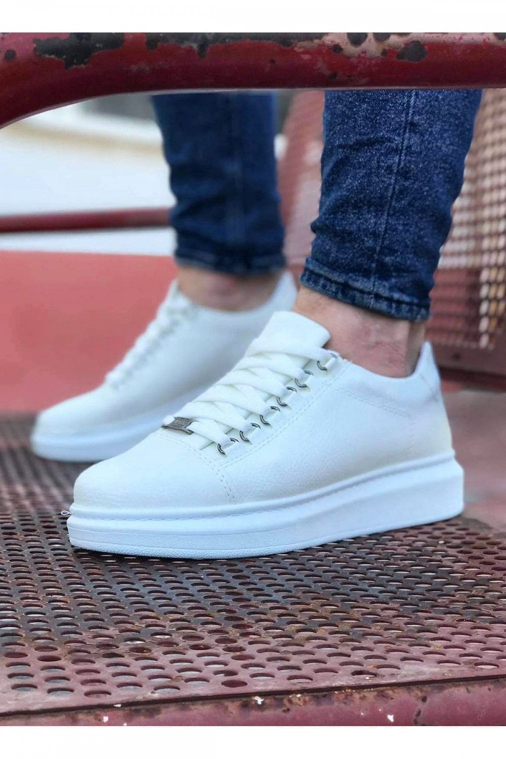 WG08 Erkek Günlük Bağcıklı Cilt Spor Sneaker Ayakkabı CBT - Beyaz Erkek Ayakkabı WG08 Erkek Günlük Bağcıklı Cilt Spor Sneaker Ayakkabı CBT - Beyaz – Wagoon Erkek Ayakkabı