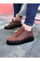 WG08 Erkek Günlük Bağcıklı Cilt Spor Sneaker Ayakkabı CST - Taba