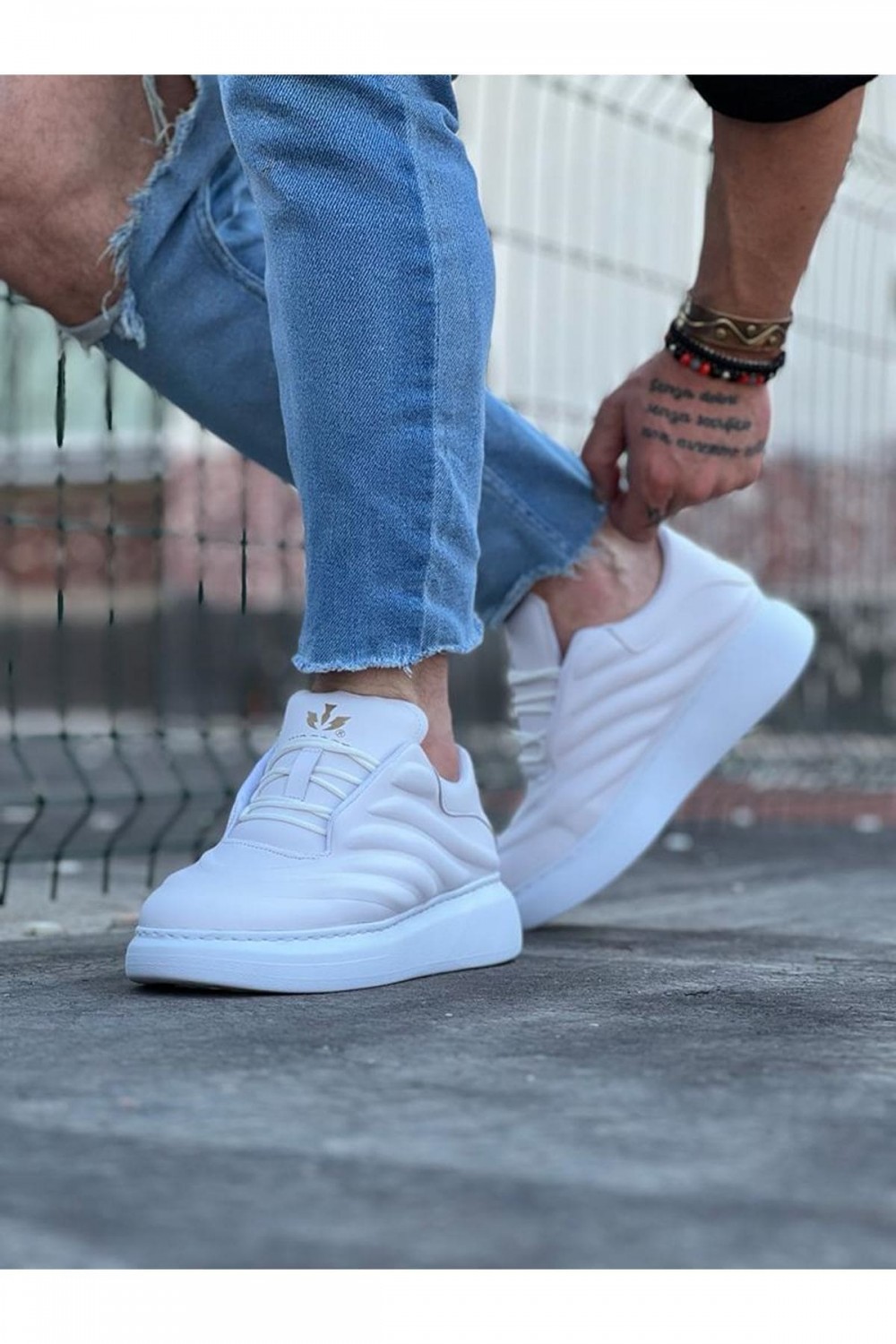 WG094 Erkek Günlük Bağcıklı Cilt Spor Sneaker Ayakkabı CBT - Beyaz Erkek Ayakkabı WG094 Erkek Günlük Bağcıklı Cilt Spor Sneaker Ayakkabı CBT - Beyaz – Wagoon Erkek Ayakkabı