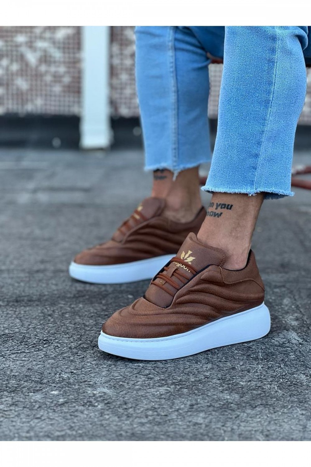 WG094 Erkek Günlük Bağcıklı Cilt Spor Sneaker Ayakkabı CBT - Taba Erkek Ayakkabı WG094 Erkek Günlük Bağcıklı Cilt Spor Sneaker Ayakkabı CBT - Taba – Wagoon Erkek Ayakkabı