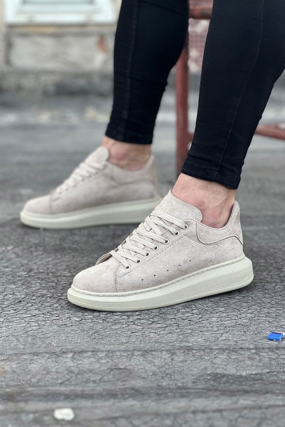 WG096 Erkek Günlük Bağcıklı Süet Spor Sneaker Ayakkabı SBT - Bej – Wagoon Erkek Ayakkabı