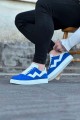 WG160 Erkek Günlük Bağcıklı Süet Cilt Spor Sneaker Ayakkabı SCBT - Mavi/Beyaz – Wagoon Erkek Ayakkabı