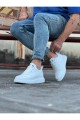WG301 Erkek Günlük Bağcıklı Cilt Spor Sneaker Ayakkabı CBT - Beyaz – Wagoon Erkek Ayakkabı
