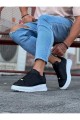 WG501 Erkek Günlük Bağcıklı Cilt Spor Sneaker Ayakkabı CBT - Siyah – Wagoon Erkek Ayakkabı