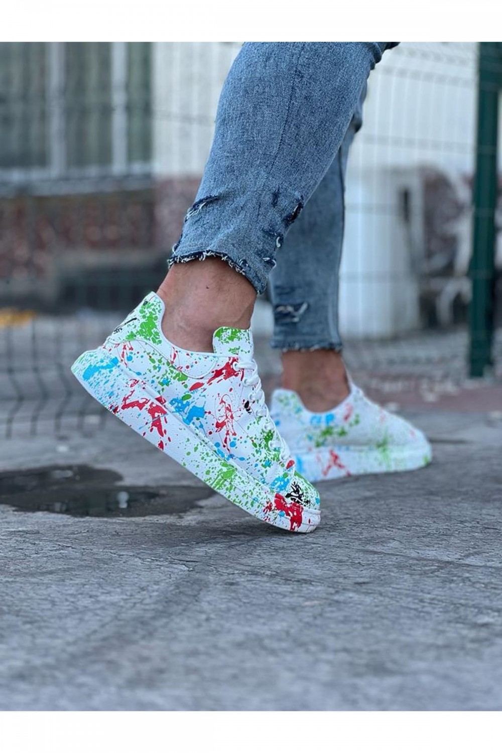 WG501 Erkek Günlük Bağcıklı Yeşil Boyalı Cilt Spor Sneaker Ayakkabı CRT - Yeşil Erkek Ayakkabı WG501 Erkek Günlük Bağcıklı Yeşil Boyalı Cilt Spor Sneaker Ayakkabı CRT - Yeşil – Wagoon Erkek Ayakkabı