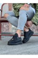 WG504 Erkek Günlük Bağcıklı Fermuarlı Cilt Spor Sneaker Ayakkabı CST - Siyah – Wagoon Erkek Ayakkabı
