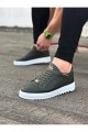 WG505 Erkek Günlük Bağcıklı Cilt Spor Sneaker Ayakkabı CBT - Haki – Wagoon Erkek Ayakkabı
