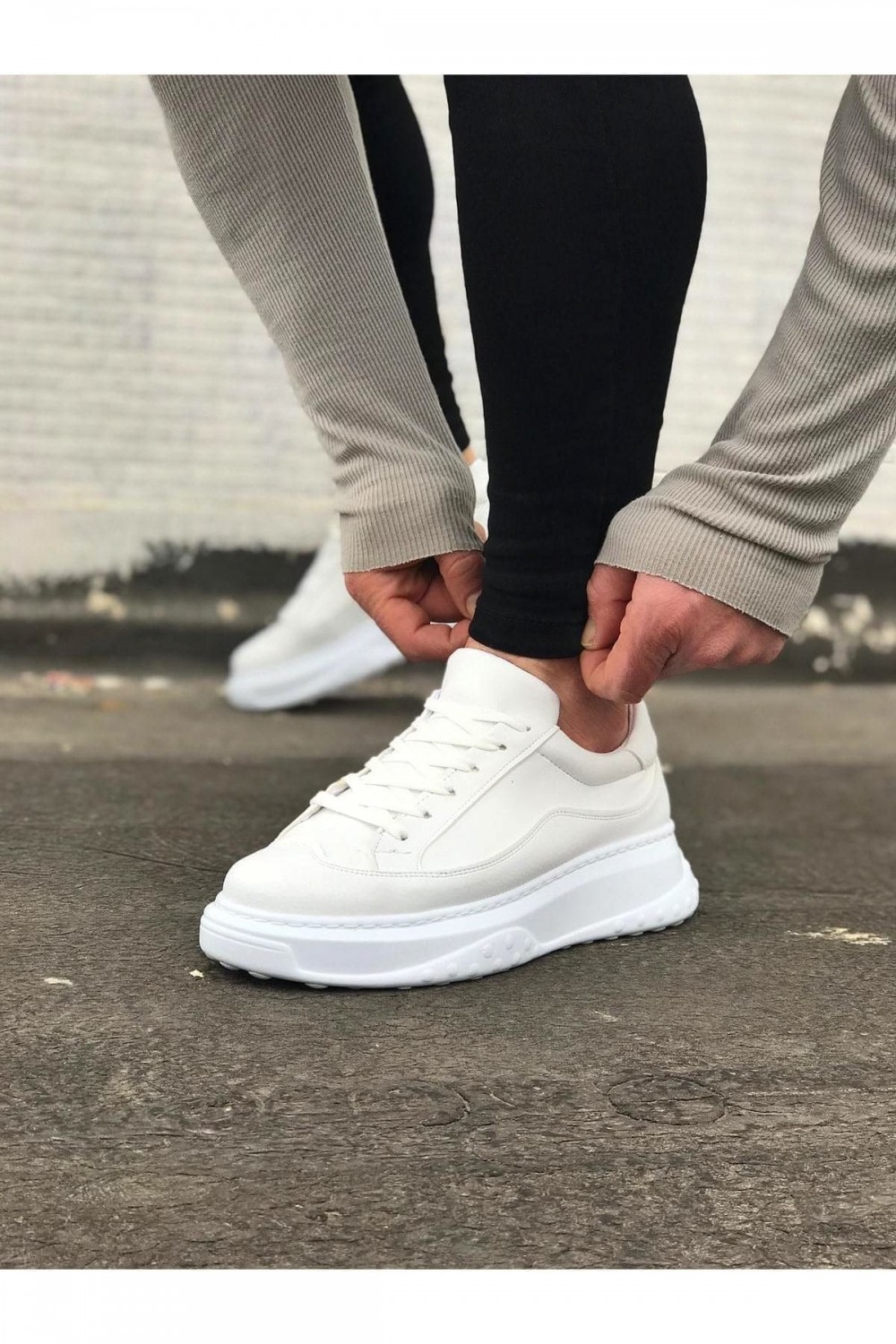WG507 Erkek Günlük Bağcıklı Cilt Spor Sneaker Ayakkabı CBT - Beyaz Erkek Ayakkabı WG507 Erkek Günlük Bağcıklı Cilt Spor Sneaker Ayakkabı CBT - Beyaz – Wagoon Erkek Ayakkabı