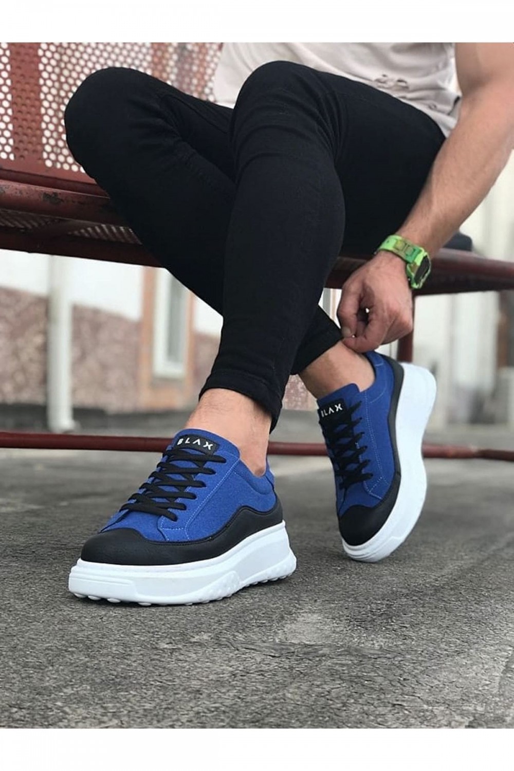 WG507 Erkek Günlük Bağcıklı Süet Cilt Spor Sneaker Ayakkabı SCBT - Mavi/Siyah Erkek Ayakkabı WG507 Erkek Günlük Bağcıklı Süet Cilt Spor Sneaker Ayakkabı SCBT - Mavi/Siyah – Wagoon Erkek Ayakkabı